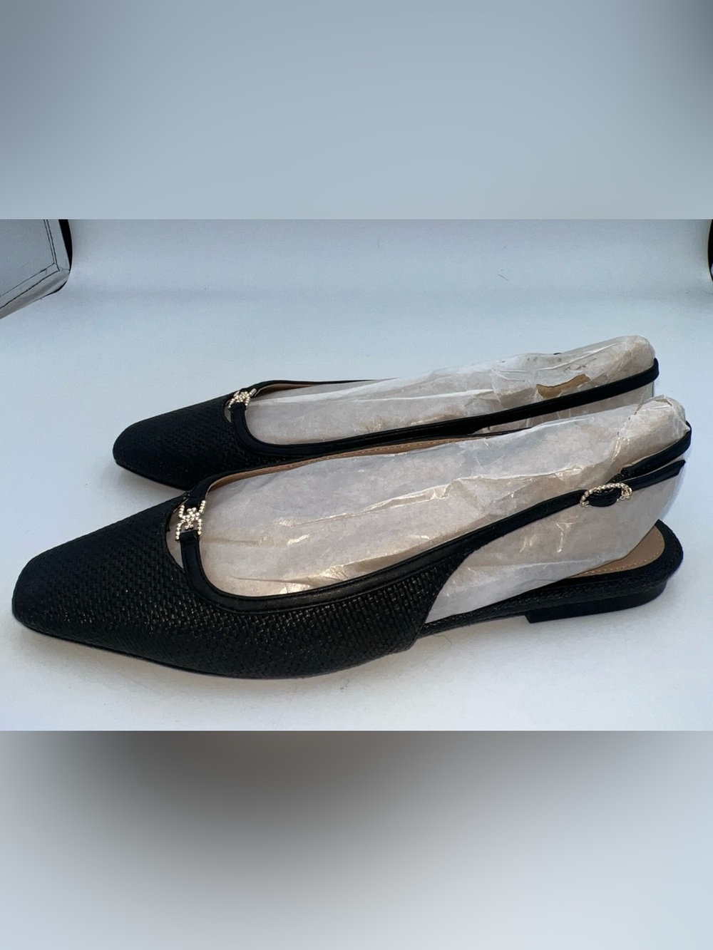 Sam Edelman Women’s Cleo Slingback Flats Woven Texture Black Size 8 NEW - Picture 5 of 11